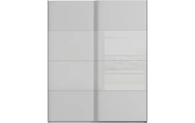 Goossens kledingkast finca combi glans mat glas grijs hoogwaardig meubelplaat - 8244391-{merk}-finca-combi-sts-grijs-schuifdeuren-01